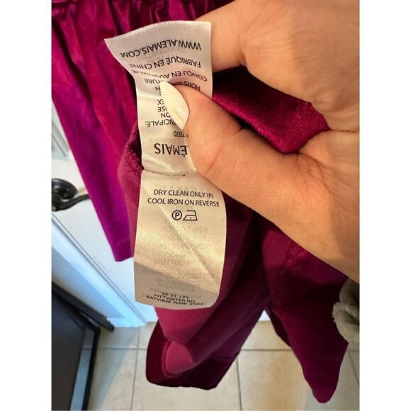 Alemais Rosario Mini Fuchsia Velvet Puff Sleeve Dress Women’s US Size 2 - Picture 12 of 15
